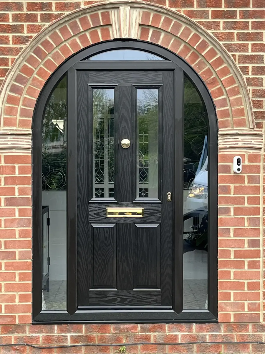 Black composite double entrance doors