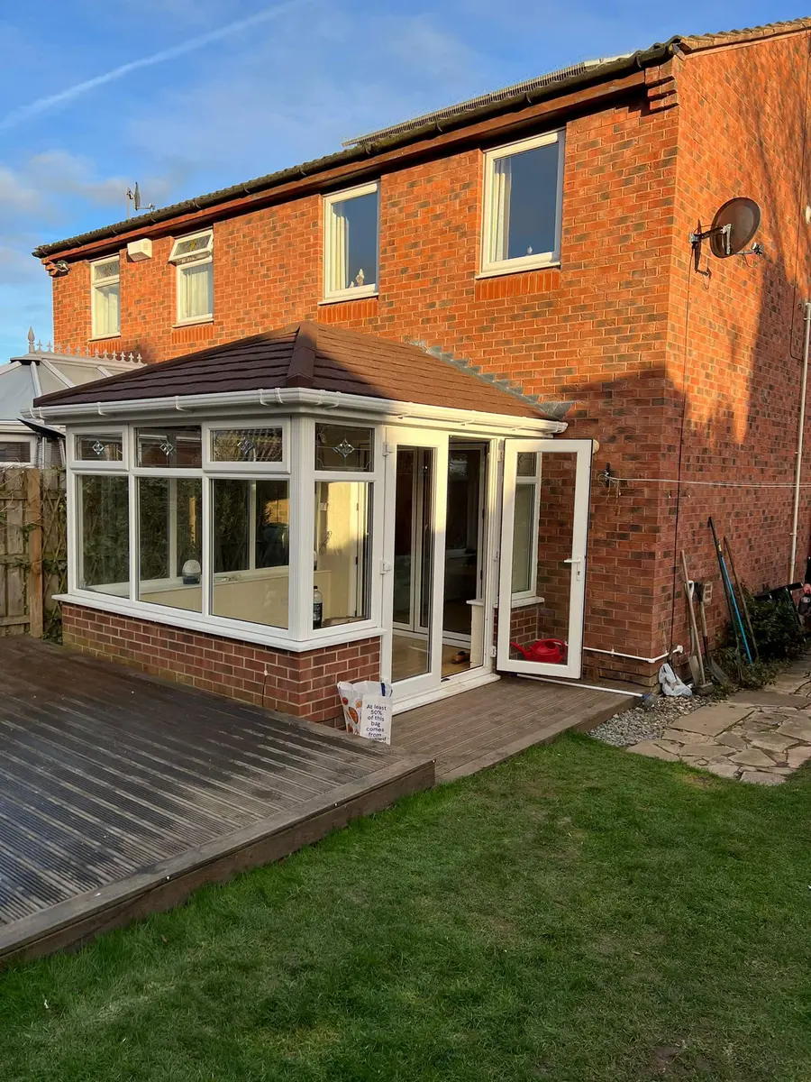 Conservatory extension with French doors