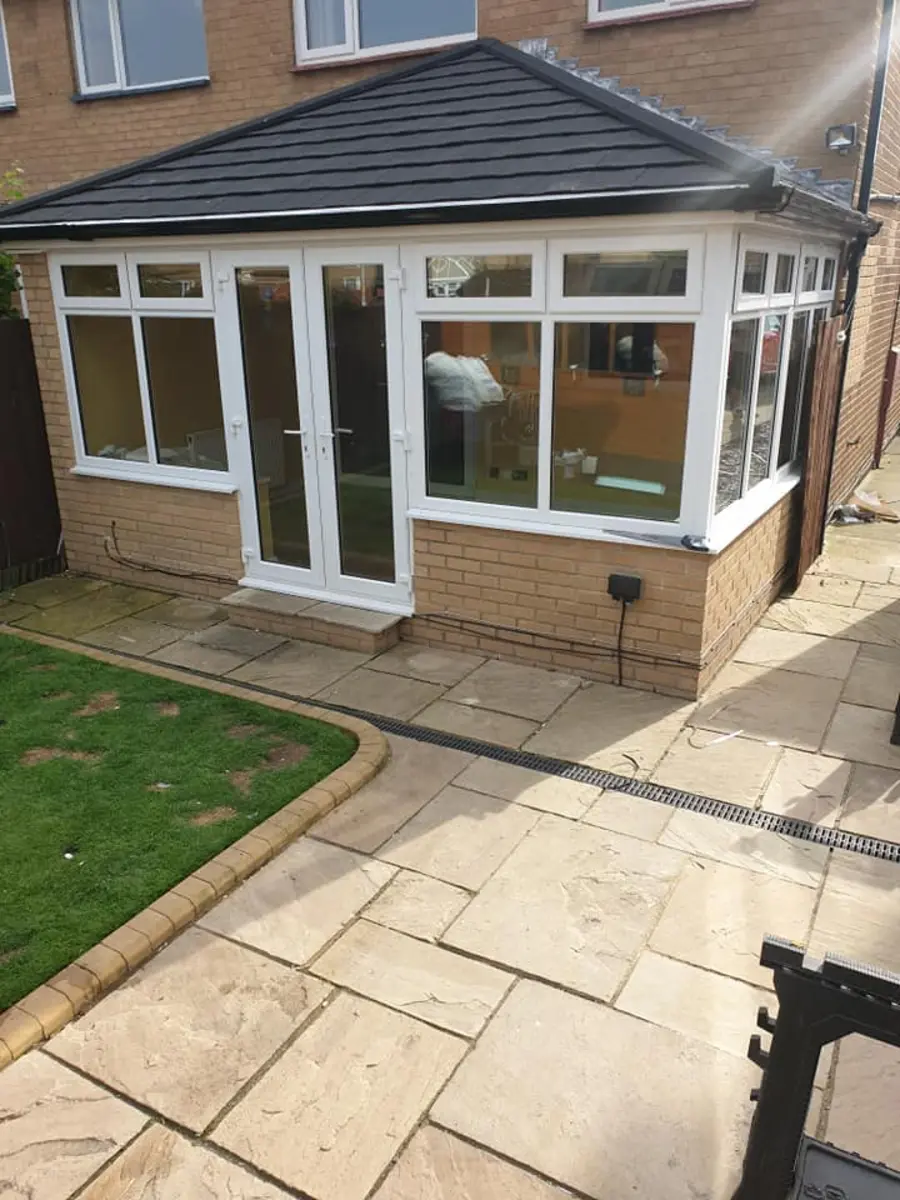 White conservatory installation