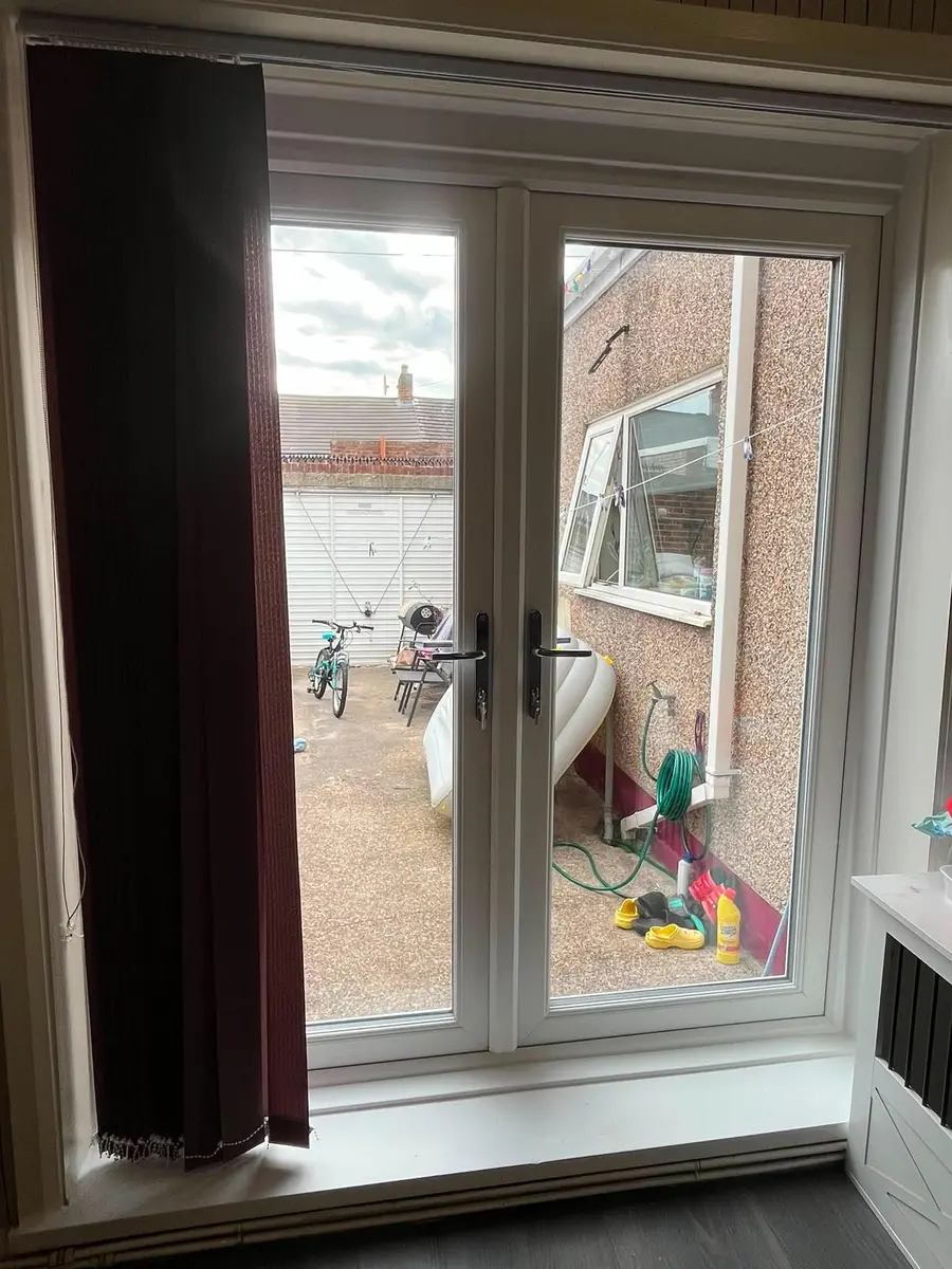 White replacement window viewed from inside