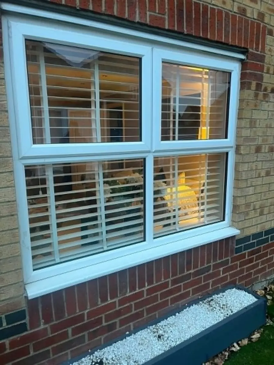 White replacement window installation